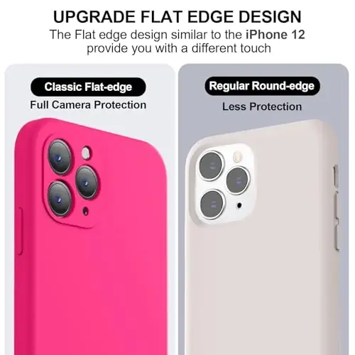 Vooii Compatible with iPhone 11 Pro Case, Upgraded Liquid Silicone with [Flat Edges] [Camera Protection] [Soft Anti-Scratch Microfiber Lining] Phone Case for iPhone 11 Pro 5.8 inch - Hot Pink - 3