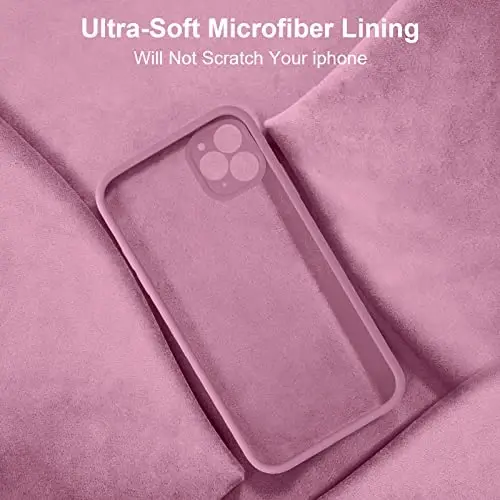 Vooii Compatible with iPhone 11 Pro Case, Upgraded Liquid Silicone with [Flat Edges] [Camera Protection] [Soft Anti-Scratch Microfiber Lining] Phone Case for iPhone 11 Pro 5.8 inch - Lavender Purple 