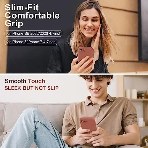 Vooii Compatible with iPhone 11 Pro Max Case, Upgraded Liquid Silicone with [Flat Edges] [Camera Protection] [Soft Anti-Scratch Microfiber Lining] Phone Case for iPhone 11 Pro Max - Caramel - VOOII (1)