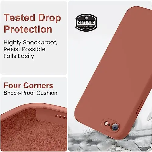 Vooii Compatible with iPhone 11 Pro Max Case, Upgraded Liquid Silicone with [Flat Edges] [Camera Protection] [Soft Anti-Scratch Microfiber Lining] Phone Case for iPhone 11 Pro Max - Caramel - 5