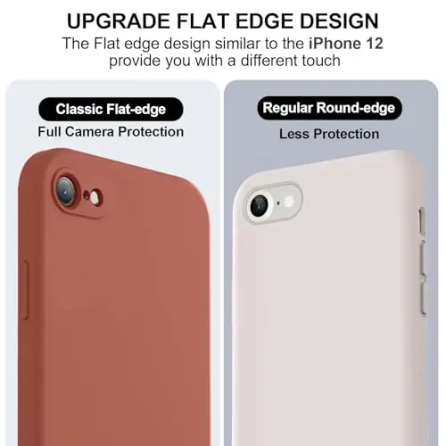 Vooii Compatible with iPhone 11 Pro Max Case, Upgraded Liquid Silicone with [Flat Edges] [Camera Protection] [Soft Anti-Scratch Microfiber Lining] Phone Case for iPhone 11 Pro Max - Caramel - 4