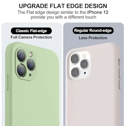 Vooii Compatible with iPhone 11 Pro Max Case, Upgraded Liquid Silicone with [Flat Edges] [Camera Protection] [Soft Anti-Scratch Microfiber Lining] Phone Case for iPhone 11 Pro Max - Matcha - 3