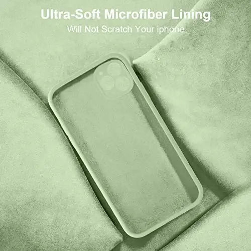 Vooii Compatible with iPhone 11 Pro Max Case, Upgraded Liquid Silicone with [Flat Edges] [Camera Protection] [Soft Anti-Scratch Microfiber Lining] Phone Case for iPhone 11 Pro Max - Matcha - 6