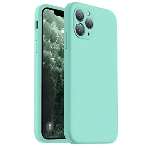Vooii Compatible with iPhone 11 Pro Max Case, Upgraded Liquid Silicone with [Flat Edges] [Camera Protection] [Soft Anti-Scratch Microfiber Lining] Phone Case for iPhone 11 Pro Max - Sea Blue - 1
