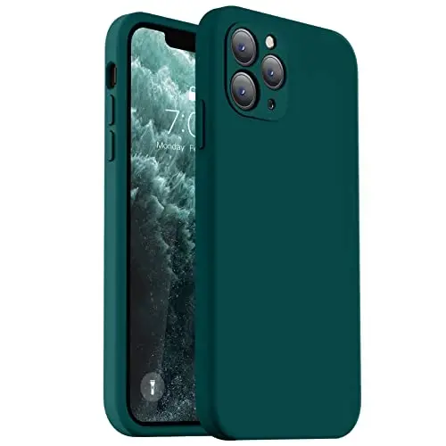 Vooii Compatible with iPhone 11 Pro Max Case, Upgraded Liquid Silicone with [Flat Edges] [Camera Protection] [Soft Anti-Scratch Microfiber Lining] Phone Case for iPhone 11 Pro Max - Teal - VOOII