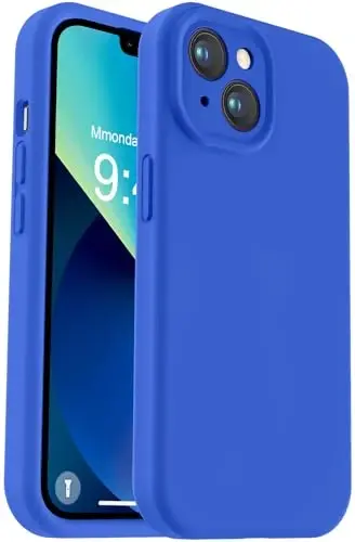 Vooii Compatible with iPhone 13 Case, Liquid Silicone Upgrade [Camera Protection] [Soft Anti-Scratch Microfiber Lining] Shockproof Phone Case for iPhone 13 6.1 inch - Klein Blue - 1