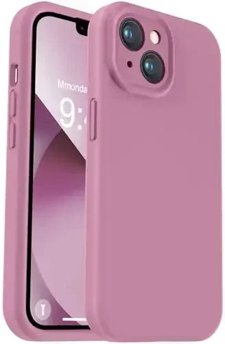Vooii Compatible with iPhone 13 Case, Liquid Silicone Upgrade [Camera Protection] [Soft Anti-Scratch Microfiber Lining] Shockproof Phone Case for iPhone 13 6.1 inch - Lavender Purple 