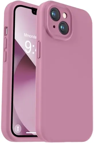 Vooii Compatible with iPhone 13 Case, Liquid Silicone Upgrade [Camera Protection] [Soft Anti-Scratch Microfiber Lining] Shockproof Phone Case for iPhone 13 6.1 inch - Lavender Purple - 1