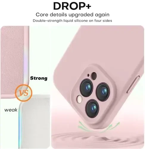 Vooii Compatible with iPhone 13 Pro Max Case, Liquid Silicone Upgrade [Camera Protection] [Soft Anti-Scratch Microfiber Lining] Shockproof Phone Case for iPhone 13 Pro Max 6.7 inch - Pink Sand - 4