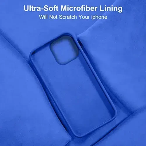 Vooii Compatible with iPhone 14 Case, [Anti-Scratch Microfiber Lining] [Soft Touch Premium Liquid Silicone], Ultra Slim Shockproof Protective Phone Case for iPhone 14 - Klein Blue - 6