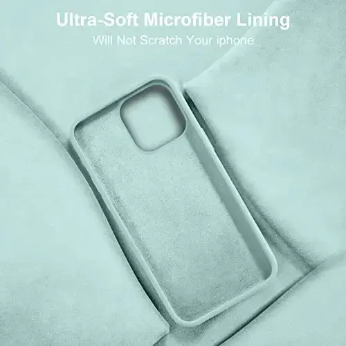 Vooii Compatible with iPhone 14 Case, [Anti-Scratch Microfiber Lining] [Soft Touch Premium Liquid Silicone], Ultra Slim Shockproof Protective Phone Case for iPhone 14 - Mint - 6