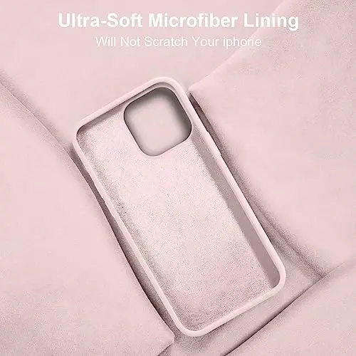Vooii Compatible with iPhone 14 Case,[Silky Touch Premium Liquid Silicone] [Soft Anti-Scratch Microfiber Lining], Ultra Slim Shockproof Protective Case for iPhone 14 - Chalk Pink - 1