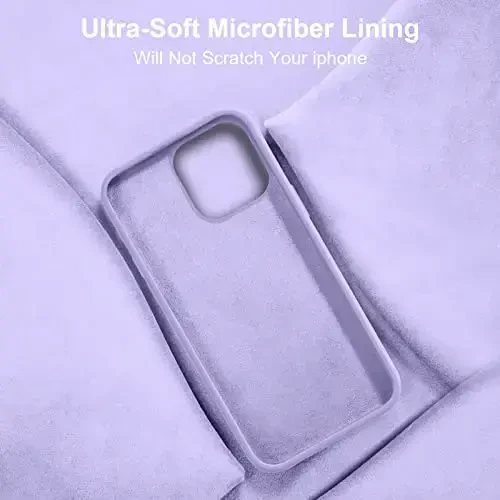 Vooii Compatible with iPhone 14 Case,[Silky Touch Premium Liquid Silicone] [Soft Anti-Scratch Microfiber Lining], Ultra Slim Shockproof Protective Case for iPhone 14 - Light Purple - 6
