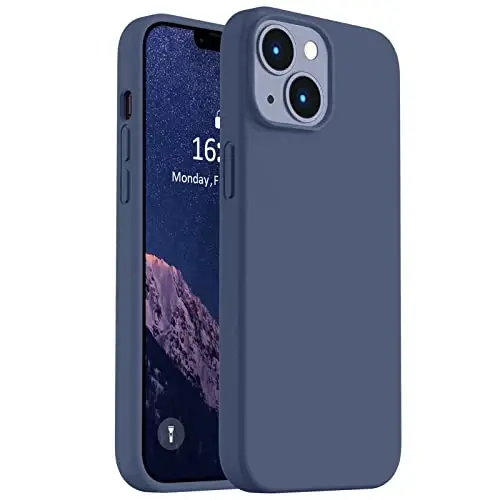 Vooii Compatible with iPhone 14 Case,[Silky Touch Premium Liquid Silicone] [Soft Anti-Scratch Microfiber Lining], Ultra Slim Shockproof Protective Case for iPhone 14 - Navy Blue - 1