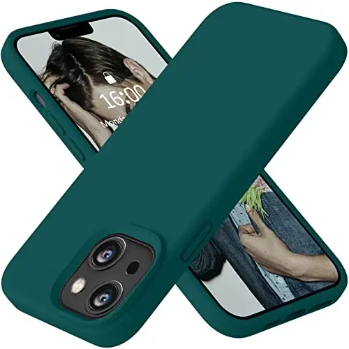 Vooii Compatible with iPhone 14 Case,[Silky Touch Premium Liquid Silicone] [Soft Anti-Scratch Microfiber Lining], Ultra Slim Shockproof Protective Case for iPhone 14 - Teal - 3