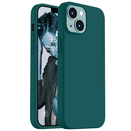 Vooii Compatible with iPhone 14 Case,[Silky Touch Premium Liquid Silicone] [Soft Anti-Scratch Microfiber Lining], Ultra Slim Shockproof Protective Case for iPhone 14 - Teal 
