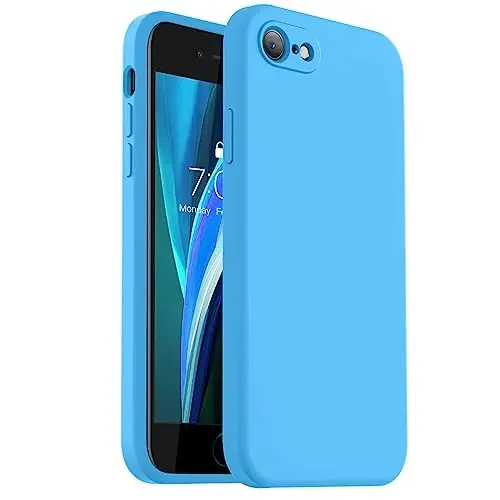 Vooii Compatible with iPhone 14 Pro Case, Liquid Silicone Upgrade [Camera Protection] [Soft Anti-Scratch Microfiber Lining] Shockproof Phone Case for iPhone 14 Pro 6.1 inch - Blue - VOOII