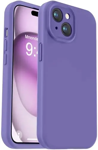 Vooii Compatible with iPhone 15 Case, Upgrade Defender Liquid Silicone, [Enhanced Camera Protection] [Soft Anti-Scratch Microfiber Lining] Shockproof Phone Case for iPhone 15 6.1 inch - Iris 