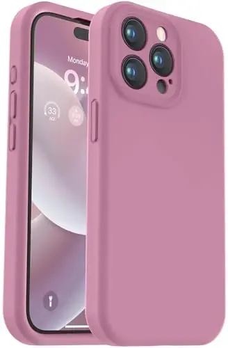 Vooii Compatible with iPhone 15 Pro Case, Upgrade Liquid Silicone, [Enhanced Camera Protection] [Soft Anti-Scratch Microfiber Lining] Shockproof Phone Case iPhone 15 Pro 6.1 inch - Lavender Purple - 1