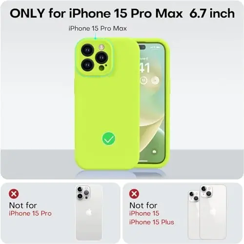 Vooii Compatible with iPhone 15 Pro Max Case, Upgraded Premium Silicone, [Camera Protection] [Soft Anti-Scratch Microfiber Lining] Shockproof Phone Case for iPhone 15 Pro Max 6.7