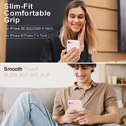 Vooii Compatible with iPhone 16 Plus Case, Liquid Silicone Upgrade [Camera Protection] [Soft Anti-Scratch Microfiber Lining] Shockproof Phone Case for iPhone 16 Plus 6.7 inch - Chalk Pink - 2