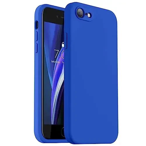 Vooii для iPhone SE Case 2022/3rd/2020,iPhone 8/7 Case, Upgraded Liquid Silicone with [Flat Edges] [Camera Protection] [Soft Anti-Scratch Microfiber Lining] Phone Case for iPhone SE - Klein Blue - 1