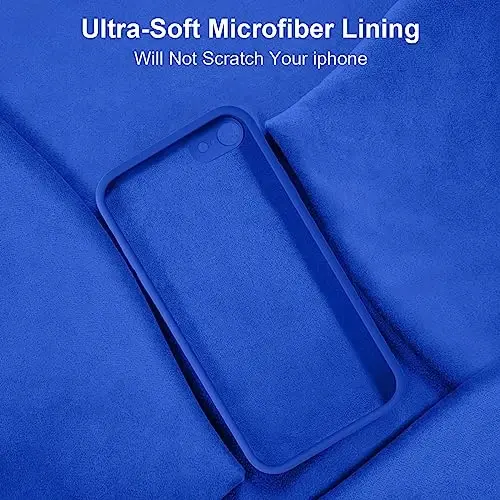 Vooii для iPhone SE Case 2022/3rd/2020,iPhone 8/7 Case, Upgraded Liquid Silicone with [Flat Edges] [Camera Protection] [Soft Anti-Scratch Microfiber Lining] Phone Case for iPhone SE - Klein Blue - 6