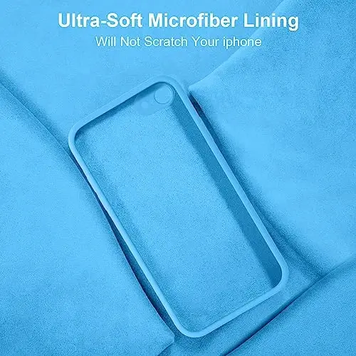 Vooii for iPhone SE Case 2022/3rd/2020,iPhone 8/7 Case, Upgraded Liquid Silicone with [Flat Edges] [Camera Protection] [Soft Anti-Scratch Microfiber Lining] Phone Case for iPhone SE - Blue 