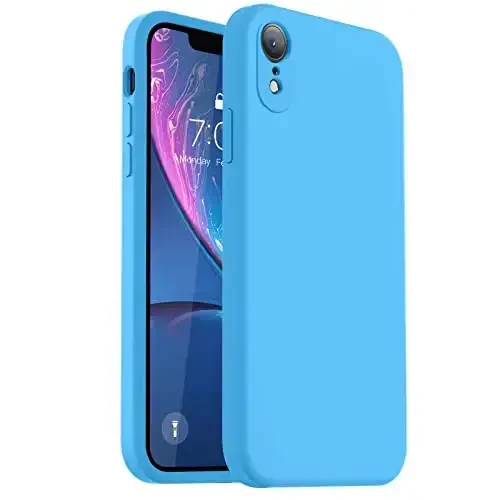 Vooii for iPhone SE Case 2022/3rd/2020,iPhone 8/7 Case, Upgraded Liquid Silicone with [Flat Edges] [Camera Protection] [Soft Anti-Scratch Microfiber Lining] Phone Case for iPhone SE - Blue - 1