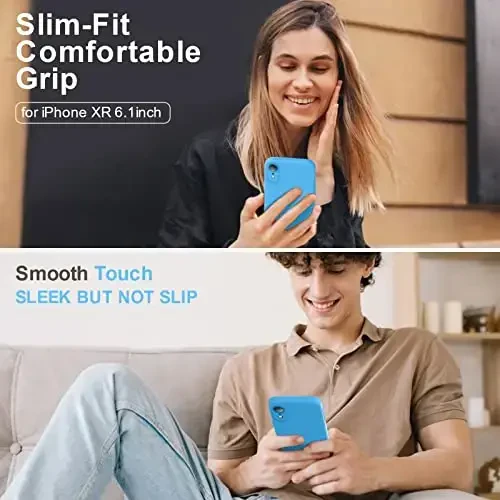 Vooii for iPhone SE Case 2022/3rd/2020,iPhone 8/7 Case, Upgraded Liquid Silicone with [Flat Edges] [Camera Protection] [Soft Anti-Scratch Microfiber Lining] Phone Case for iPhone SE - Blue - VOOII (1)