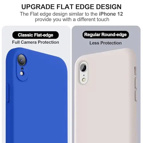 Vooii for iPhone SE Case 2022/3rd/2020,iPhone 8/7 Case, Upgraded Liquid Silicone with [Flat Edges] [Camera Protection] [Soft Anti-Scratch Microfiber Lining] Phone Case for iPhone SE - Klein Blue - 3