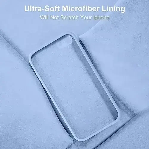 Vooii for iPhone SE Case 2022/3rd/2020,iPhone 8/7 Case, Upgraded Liquid Silicone with [Flat Edges] [Camera Protection] [Soft Anti-Scratch Microfiber Lining] Phone Case for iPhone SE - Light Blue - 6