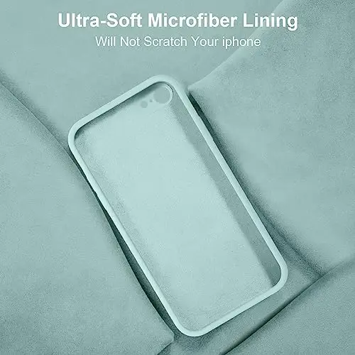 Vooii for iPhone SE Case 2022/3rd/2020,iPhone 8/7 Case, Upgraded Liquid Silicone with [Flat Edges] [Camera Protection] [Soft Anti-Scratch Microfiber Lining] Phone Case for iPhone SE - Mint - 6