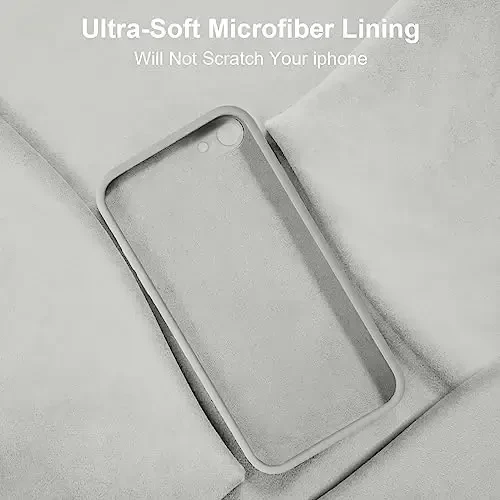 Vooii for iPhone SE Case 2022/3rd/2020,iPhone 8/7 Case, Upgraded Liquid Silicone with [Flat Edges] [Camera Protection] [Soft Anti-Scratch Microfiber Lining] Phone Case for iPhone SE - Stone - 6