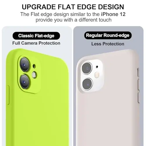 Vooii for iPhone SE Case 2022/3rd/2020,iPhone 8/7 Case, Upgraded Liquid Silicone with [Flat Edges] [Camera Protection] [Soft Anti-Scratch Microfiber Lining] Phone Case for SE 4.7 - Fluorescent Green - 3