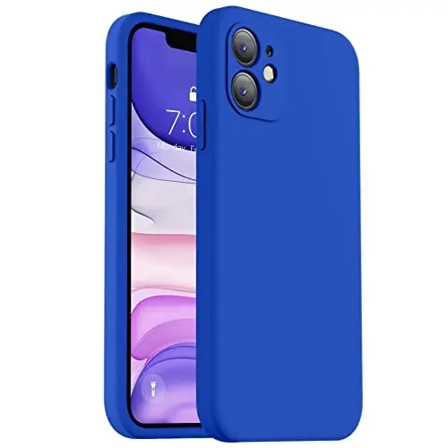 Vooii iPhone 11 Case 6.1 dyuym bilan mos keladi, yumshoq suyuq silikon [chizishga qarshi mikrofiber astar] [tekis qirra] [kamera himoyasi] zarbga chidamli telefon qutisi iPhone 11 uchun - Klein Blue 
