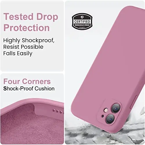 Vooii iPhone 11 g‘ilofi bilan mos keladi, yangilangan suyuq silikon [Yassi qirralar] [Kamera himoyasi] [Yumshoq tirnalishga qarshi mikrofiber astar] iPhone 11 6.1 dyuym uchun telefon g‘ilofi - Lavanda binafsha - 5