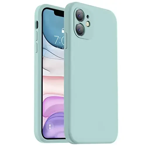 Vooii iPhone 11 g'ilofi bilan mos keladi, yangilangan suyuq silikon [Yassi qirralar] [Kamera himoyasi] [Yumshoq tirnalishga qarshi mikrofiber astar] iPhone 11 6.1 dyuym uchun telefon g'ilofi - Mint - 1