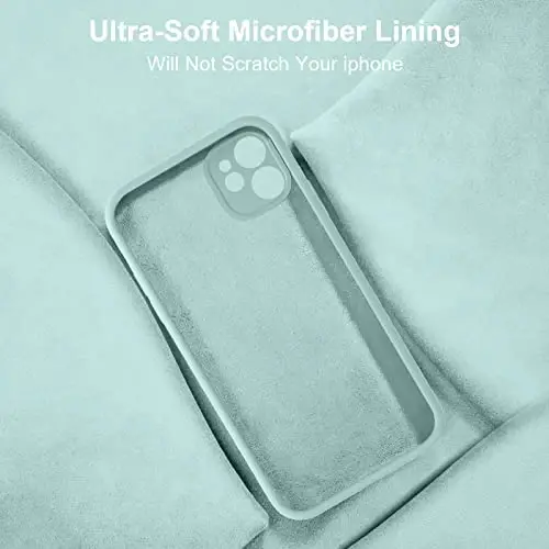 Vooii iPhone 11 g'ilofi bilan mos keladi, yangilangan suyuq silikon [Yassi qirralar] [Kamera himoyasi] [Yumshoq tirnalishga qarshi mikrofiber astar] iPhone 11 6.1 dyuym uchun telefon g'ilofi - Mint - 6