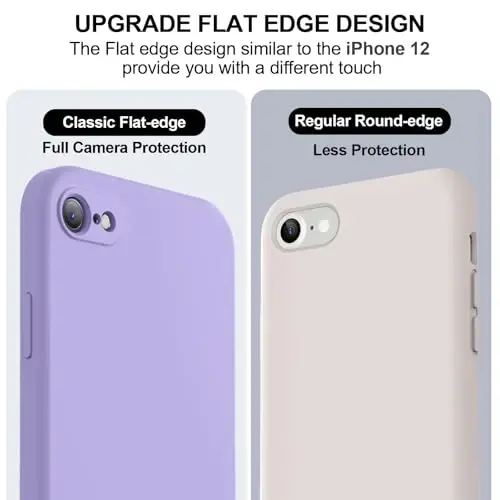 Vooii iPhone 11 gʻilofi bilan mos keladi, [Yassi qirralar] [Kamera himoyasi] [Yumshoq tirnalishga qarshi mikrofiber astar] bilan yangilangan suyuq silikon iPhone 11 6.1 dyuym uchun telefon gʻilofi - och binafsha - 3