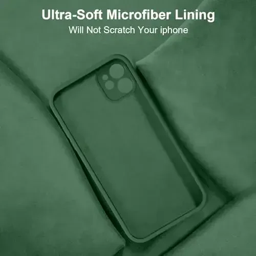 Vooii iPhone 11 gʻilofi bilan mos keladi, [Yassi qirralar] [Kamera himoyasi] [Yumshoq tirnalishga qarshi mikrofiber astar] bilan yangilangan suyuq silikon iPhone 11 6.1 dyuym uchun telefon gʻilofi - Yashil - 6