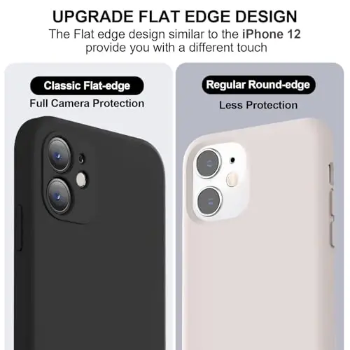 Vooii iPhone 11 g‘ilofi bilan mos, yangilangan suyuq silikon [Yassi qirralar] [Kamera himoyasi] [Yumshoq tirnalishga qarshi mikrofiber astar] iPhone 11 6.1 dyuym uchun telefon g‘ilofi - Qora - 3