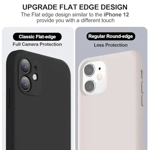 Vooii Compatible with iPhone 11 Case, Upgraded Liquid Silicone with [Flat Edges] [Camera Protection] [Soft Anti-Scratch Microfiber Lining] Phone Case for iPhone 11 6.1 inch - Black - 3