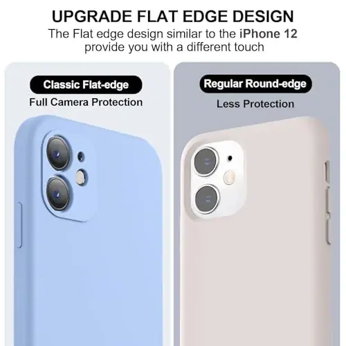 Vooii Compatible with iPhone 11 Case, Upgraded Liquid Silicone with [Flat Edges] [Camera Protection] [Soft Anti-Scratch Microfiber Lining] Phone Case for iPhone 11 6.1 inch - Light Blue - 3