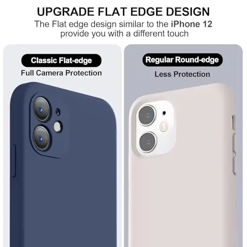 Vooii Compatible with iPhone 11 Case, Upgraded Liquid Silicone with [Flat Edges] [Camera Protection] [Soft Anti-Scratch Microfiber Lining] Phone Case for iPhone 11 6.1 inch - Navy Blue - 3
