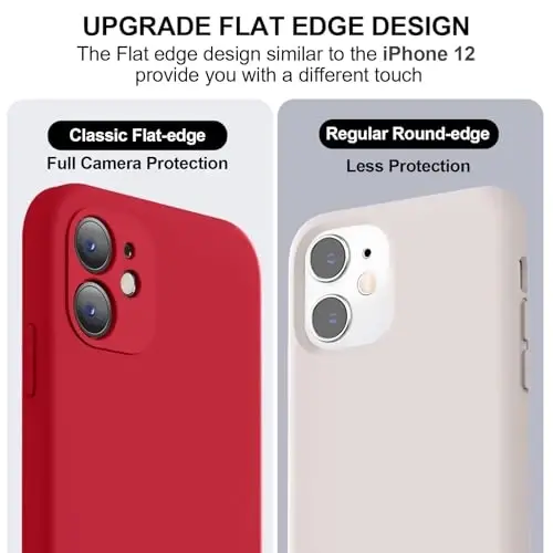 Vooii Compatible with iPhone 11 Case, Upgraded Liquid Silicone with [Flat Edges] [Camera Protection] [Soft Anti-Scratch Microfiber Lining] Phone Case for iPhone 11 6.1 inch - Red - 3