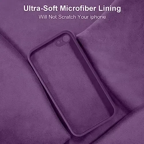 Vooii Compatible with iPhone 11 Case, Upgraded Liquid Silicone with [Flat Edges] [Camera Protection] [Soft Anti-Scratch Microfiber Lining] Phone Case for iPhone 11 6.1 inch - Grape - 6