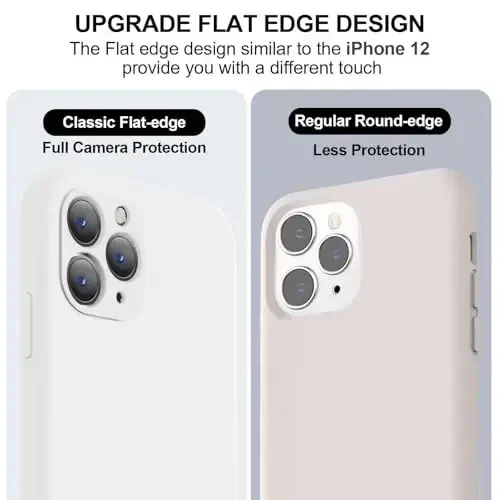 Vooii iPhone 11 Pro g'ilofi bilan mos keladi, [Yassi qirralar] [Kamera himoyasi] [Yumshoq tirnalishga qarshi mikrofiber astar] bilan yangilangan suyuq silikon iPhone 11 Pro 5,8 dyuym uchun telefon g'ilofi - Oq - 3