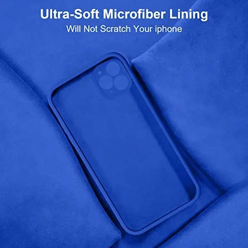 Vooii iPhone 11 Pro g‘ilofi bilan mos, yangilangan suyuq silikon [Yassi qirralar] [Kamera himoyasi] [Yumshoq tirnalishga qarshi mikrofiber astar] iPhone 11 Pro 5.8 dyuym uchun telefon g‘ilofi - Klein Blue 