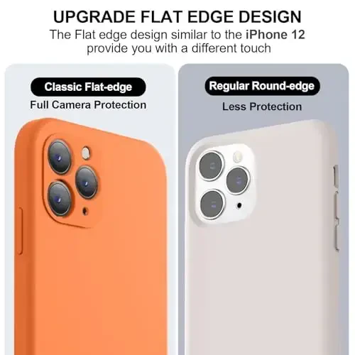 Vooii iPhone 11 Pro g‘ilofi bilan mos, yangilangan suyuq silikon [Yassi qirralar] [Kamera himoyasi] [Yumshoq tirnalishga qarshi mikrofiber astar] iPhone 11 Pro 5.8 dyuym uchun telefon g‘ilofi - To‘q sariq - 3